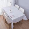PEVC Nordic Style Waterproof Oil-Proof Plaid Tablecloth for Dining and Coffee Tables