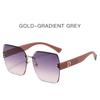 Luxury Oversize Fashion Women Sunglasses D Brand Designer Glamour Ladies Rimless Glasses Stylish Trend Eyewear UV400
