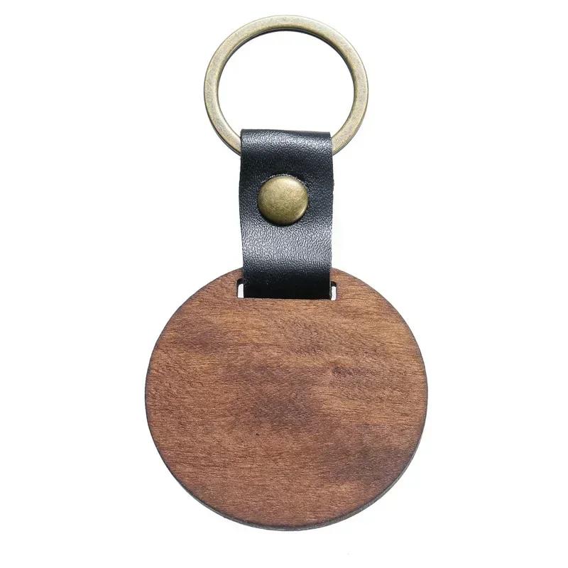 

Custom LOGO Name Spade Man Woman Key Chain Ring Pendant Metal Car Moto Keyring Leather Creative Engraving Wood DIY Keychain Gift Custom One-sided