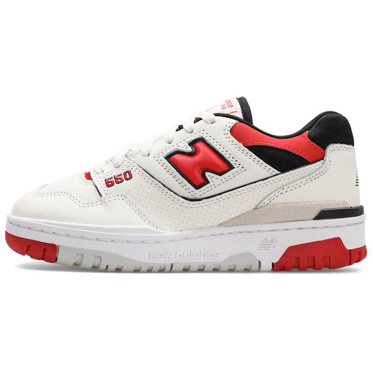 New Balance Unisex 550 Sea Salt True Red Retro Lifestyle Sneakers Cream BB550VTB 37