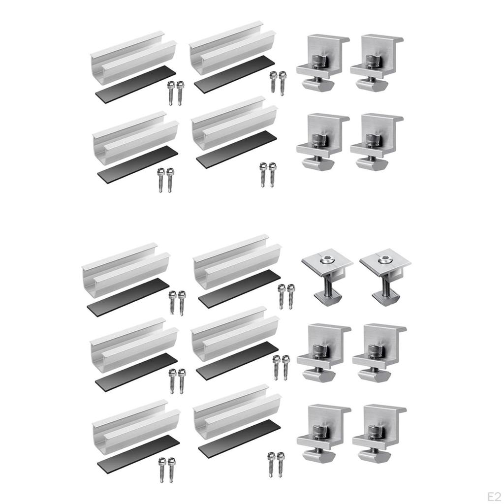 Solar Panel Brackets Kit 120mm Sturdy Lightweight Easy Installation Metal Professional End Clamp