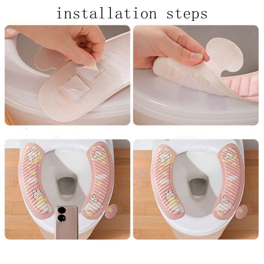 Cartoon Toilet Seat Cover Soft Toilet Sticky Seat Pad Universal Closestool Mat  Home