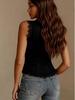 2025 Suede Velour V-neck Tank Top - European & American Style for Women