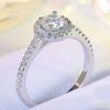 Deluxe Round Cubic Zirconia Arrangement Rings for Women Moissanite  Sterling Silver  Overlay Ring Anel Feminino Anillo
