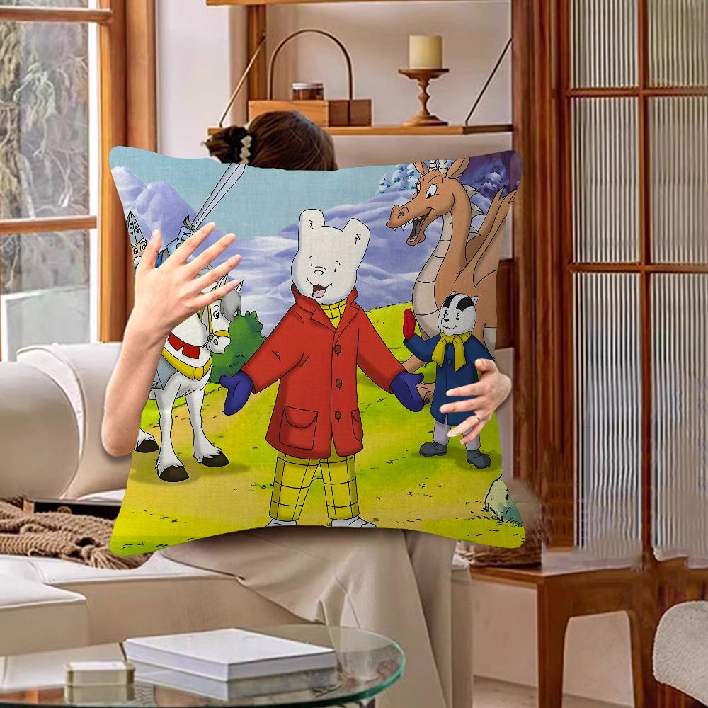 Housse de coussin Anime RRupert Bear Taie d'oreiller Salon Canapé Décoration de maison Personnalisé