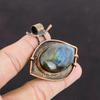 Labradorite Natural Gemstone Pendant Copper Pendant Handmade Pendants Oxidized Copper Jewelry Beautiful Labradorite Jewelry Stylish Pendants