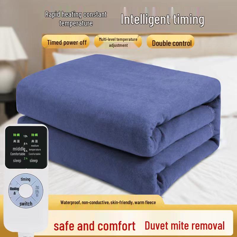 Dual-Control Electric Heated Blanket for Straw Mats, Double or Triple Size, Energy-Efficient, Leak-Proof Mattress.