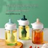 Lard Kitchen Brush with Transparent Glass Oil Bottle and Integrated Suction Oil Brush