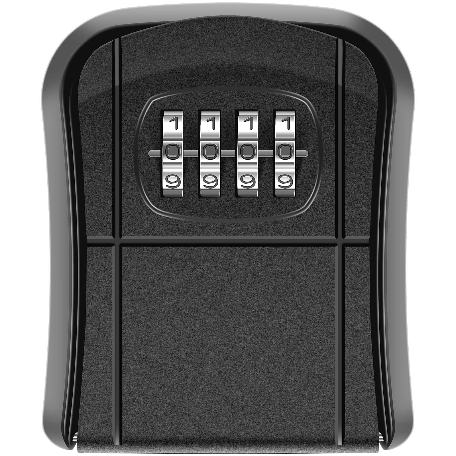 

Key Safe Box for Outside Wall Mounted Combination Key Storage Box Resettable Code 4 Digit Combination Lock Key Organizer Holds чёрный