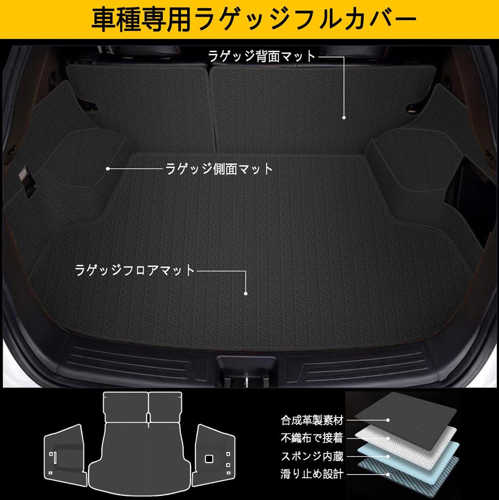 RAWAKORW Luggage Mat for Honda New RZ Series Full Trunk Cover with Side and Back Synthetic Leather Cargo Mat with Waterproof and Side Black ZR-V