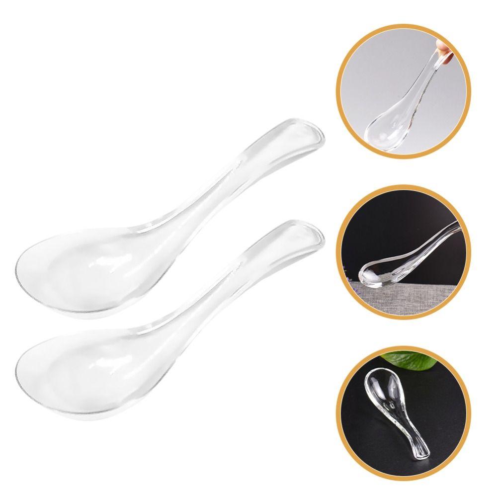 Elegant Crystal Glass Spoon Exquisite Serving Spoons Kitchen Accessories Condiment Spoons  Hotel