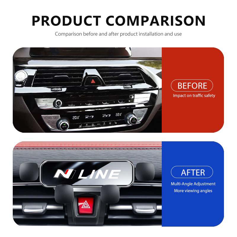 Car Phone Holder Stand Air Outlet Mount GPS Bracket Support For Hyundai N LINE i30 i20 Sonata Accent Tucson Elantra Azera Equus HH52