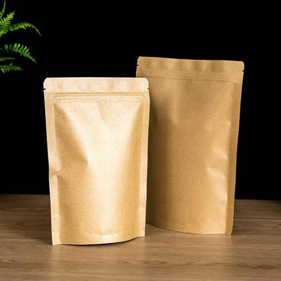 10pcs 15x22cm Tea Brown Kraft Paper Stand Up Self-sealing Bags Aluminized Food Dried Fruit Sealed Packaging