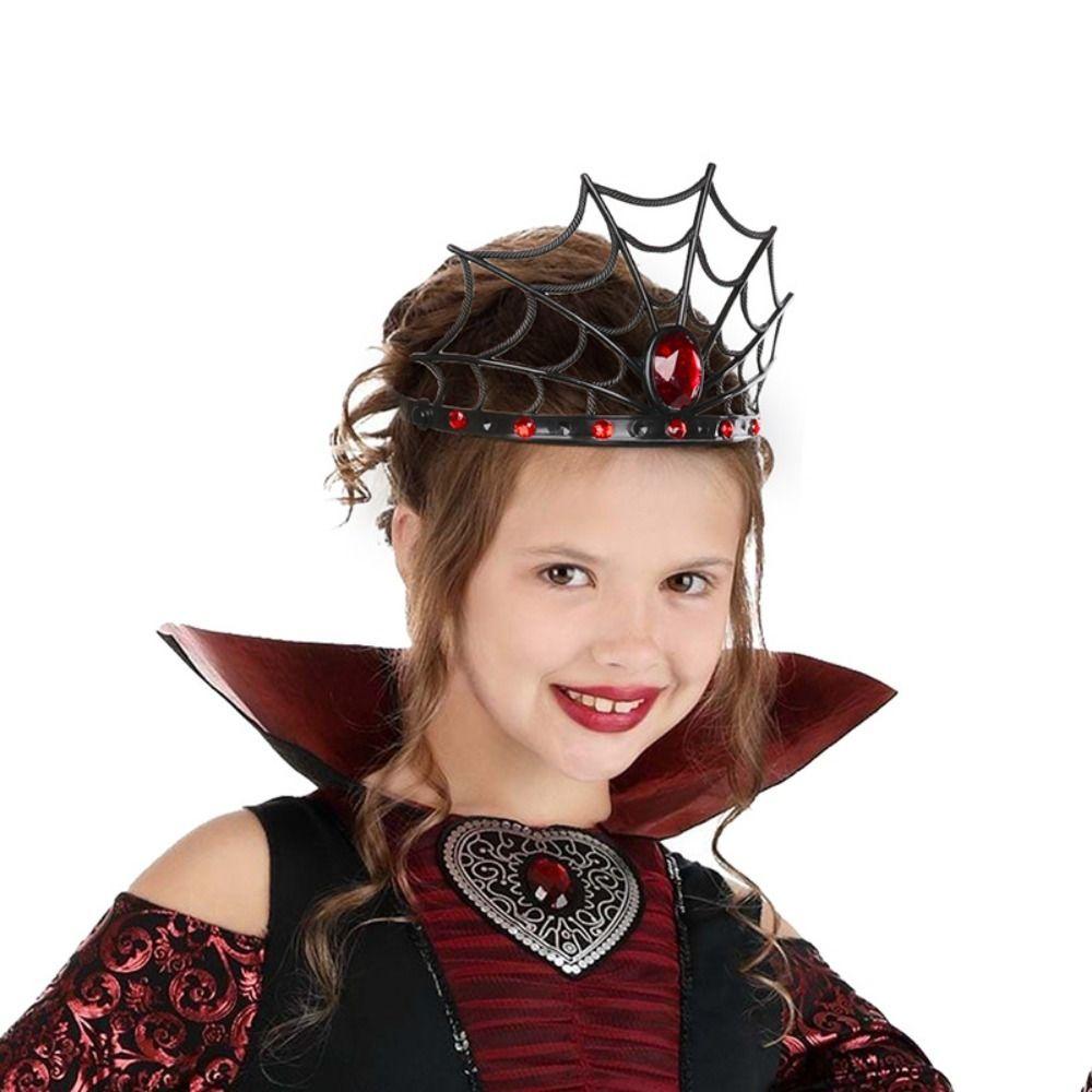 Shining  Spider Queen Crown Cosplay Halloween Headband Trendy Spider Web Headband  Hairband