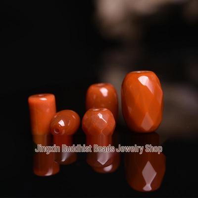 Contas de Barril Facetadas de Ágata Vermelha – Acessórios para Joias e Pulseiras DIY