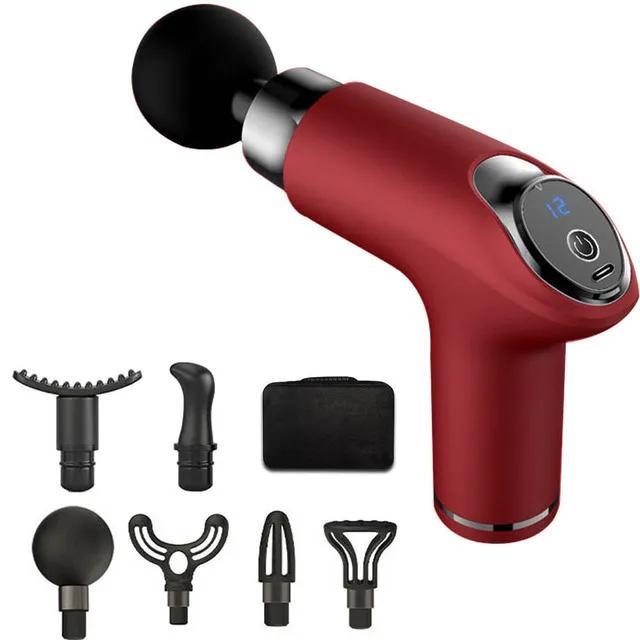 New Portable 12 Speed Electric Mini Massage Gun LCD High Frequency Fascia Gun Deep Tissue Massager Muscle Relaxing Body Massage Slimming