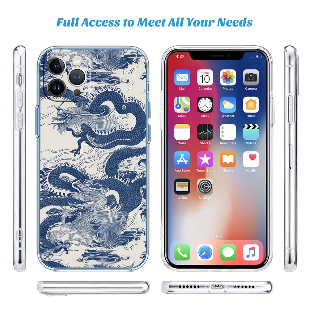 LO25 Chinese Draak Telefoonhoesje voor Motorola Moto Edge 20 30 40 50 S30 Fusion Ultra Pro Neo Lite + G200 G23
