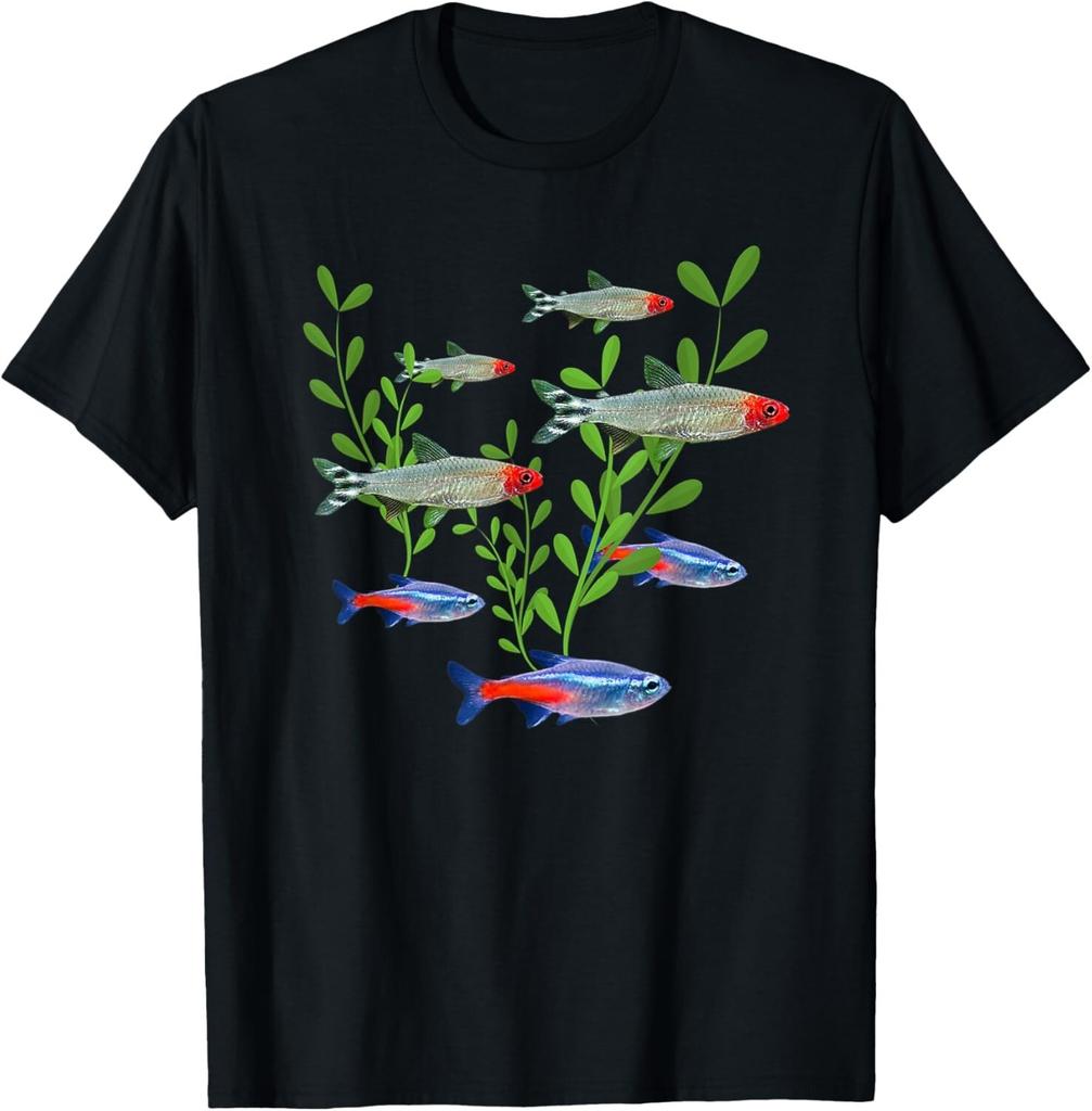 Tetras Aquarium Neon Tetras Rummy Nose Tetras Fish Gift Unisex T-Shirt Mens Womens Tees Top