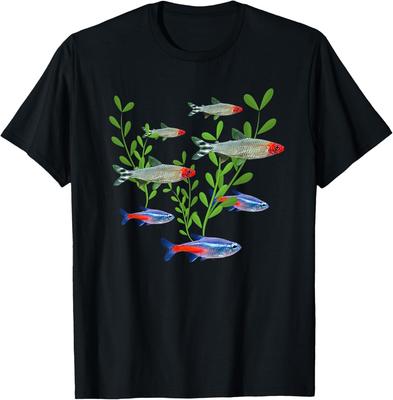 Tetras Aquarium Neon Tetras Rummy Nose Tetras Fish Gift Unisex T-Shirt Mens Womens Tees Top