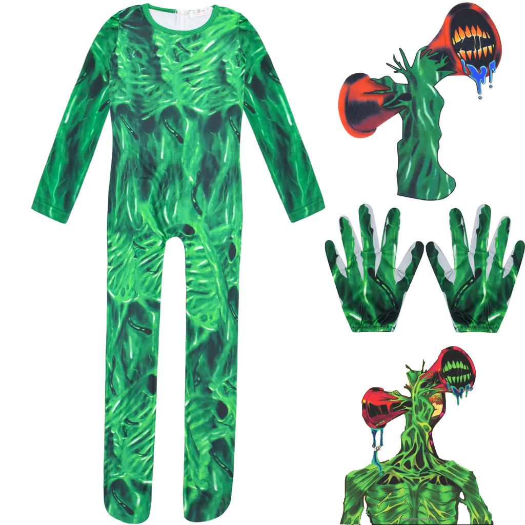 Sirenenkopf Halloween Horror Outfit Medium Cosplay Kostüm Jumpsuitmaske Handschuhe
