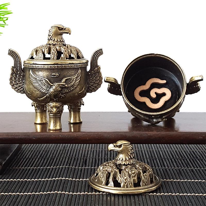 New New Alloy Incense Burner Hollow Out Four Legged Stick Holder Mini Sandalwood Censer Home Decoration