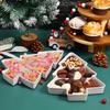 Festive Tree Shape Serving Fruit Plate Household Plastic Tray Portable Nuts Snacks Dishes For Christmas Holiday Party Decoration