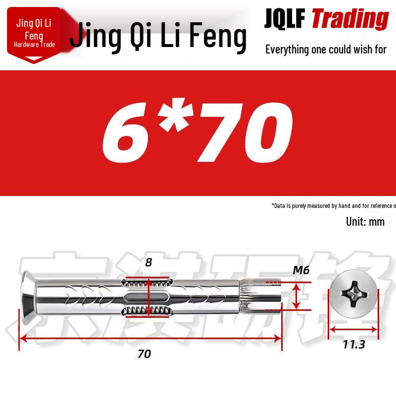 304 Countersunk Phillips Flat Head Internal Expansion Screw M6/M8/M10