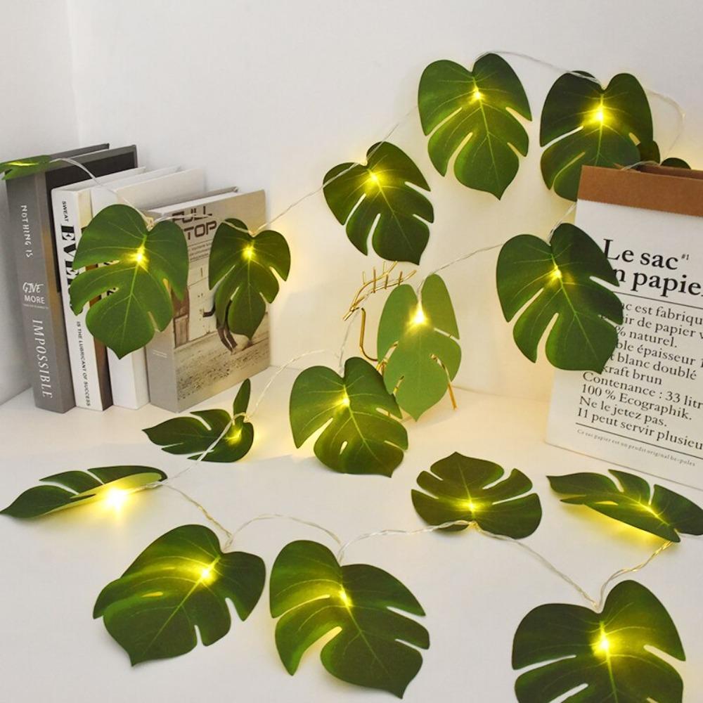 1.5 Meters LED Turtle Leaves Light String 3D DIY Decor Tree Lantern Strip Green Leaf Vine Hawaii Wedding Decor Lamp Home Decor