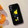 Abstract figure Soccer Support Phone Case For Samsung Galaxy A73,A72,A71,A70,A53,A52,A51,Soft Silicone Black Cover