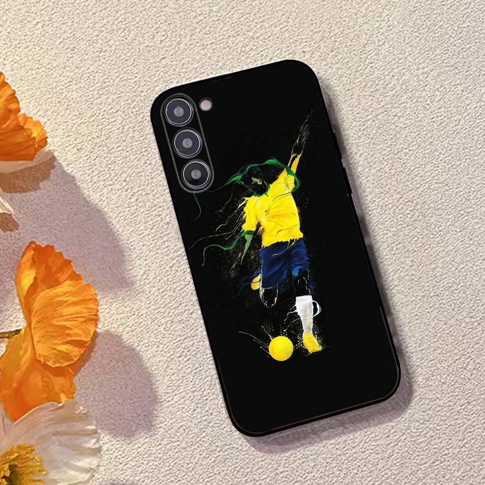 Abstract figure Soccer Support Phone Case For Samsung Galaxy A73,A72,A71,A70,A53,A52,A51,Soft Silicone Black Cover