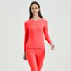 Solid Color Double-Sided Brushed Warm Base Layer Set for Women & Men - Round Neck Top & Pants for Autumn