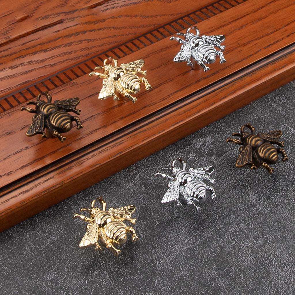 Zinc Alloy Cabinet Knob Creative Bee Shape Single Hole Drawer Handle For Kids Room Decoration Smooth Edge Safe Pull