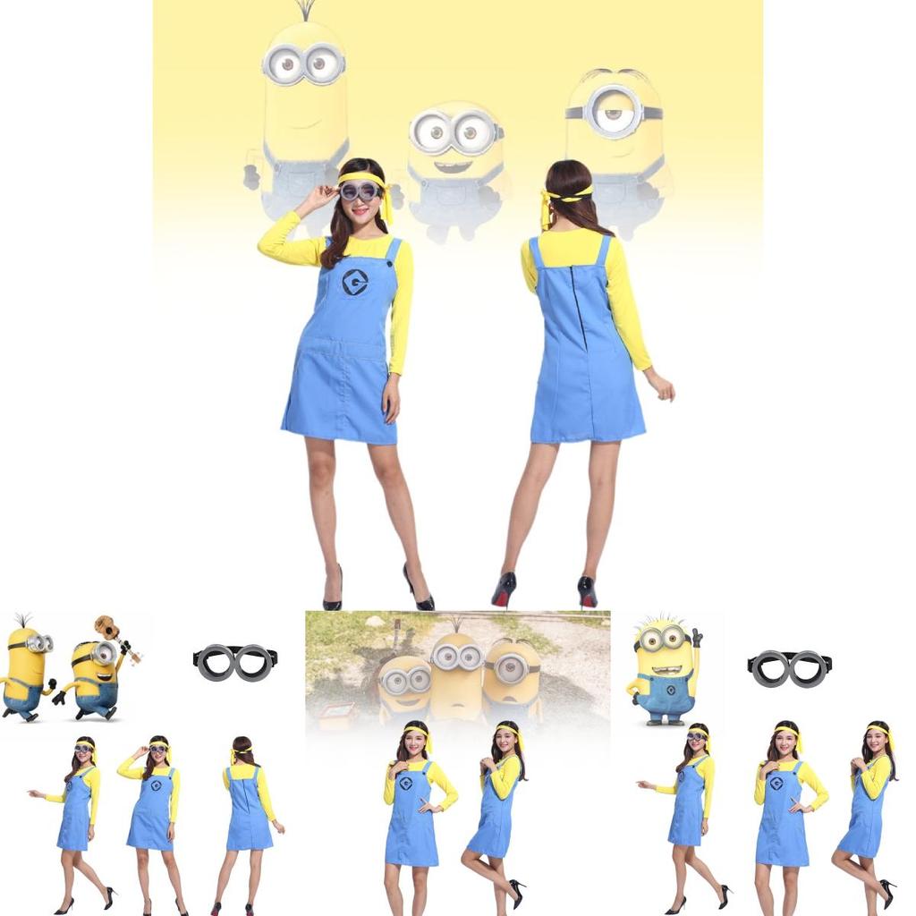 Entzückendes gelbes Minion Cosplay Kostüm für Frauen Perfekt für Halloween-Partys und Events
