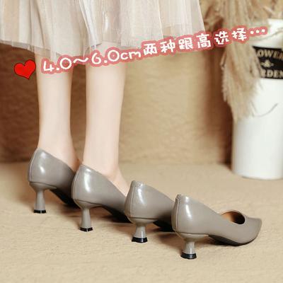 Black High Heels, Thin Heel Temperament, Professional Not Tired Women's Shoes, New Soft Leather Pointed Shallow Mouth Single Shoes