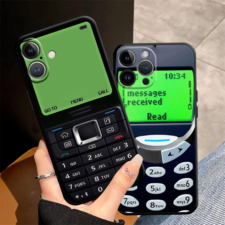Black Soft Phone Cover Case for iPhone XR 15 16 14 Plus 13 12 11 17 Pro Max 7 8 XS Max 17Air Retro Phone Model