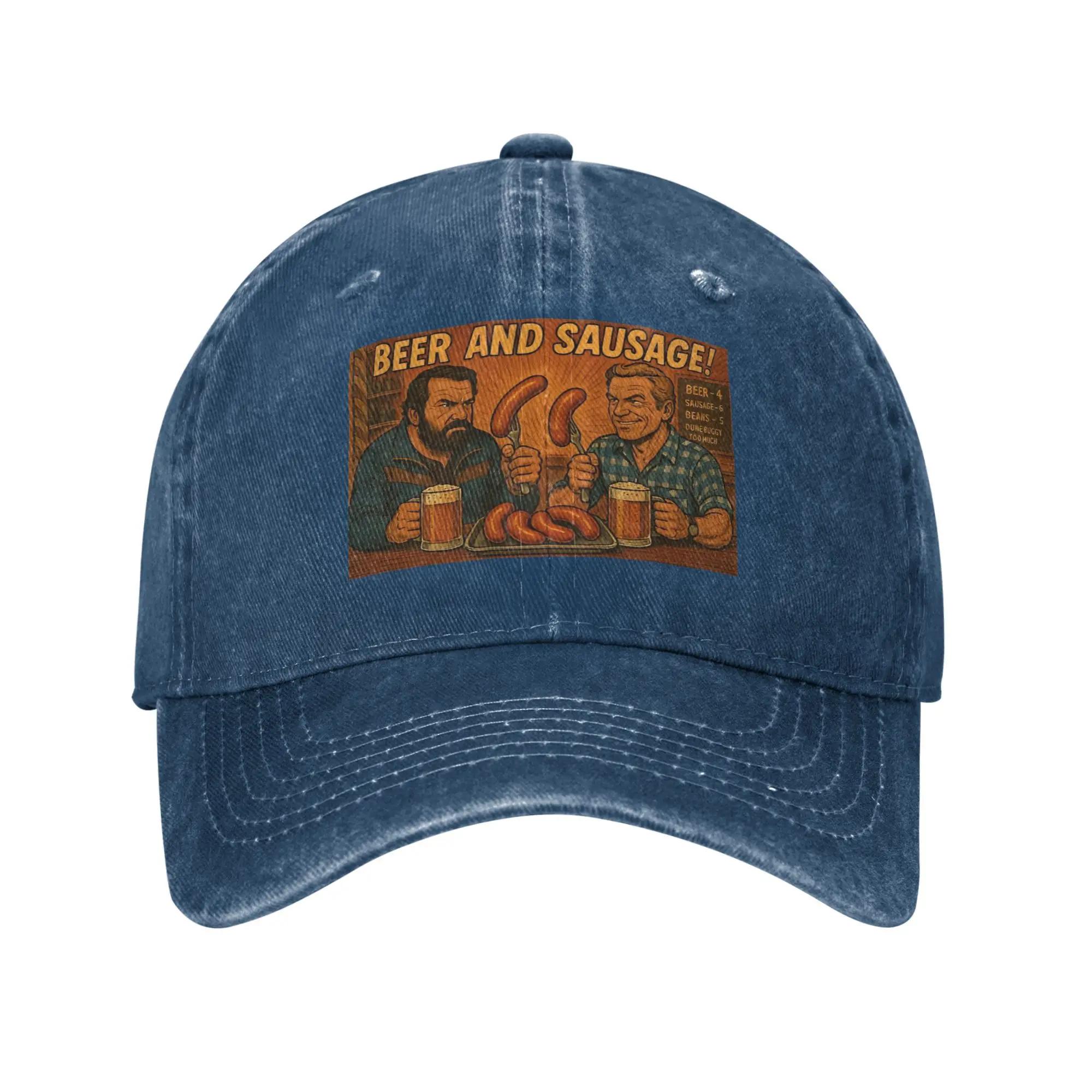

Beer and Sausage Contest Terence Hill Film Italiani Baseball Cap Spring Trucker Hat Sun-Proof Snapback Cap Unisex Baseball Caps One Size