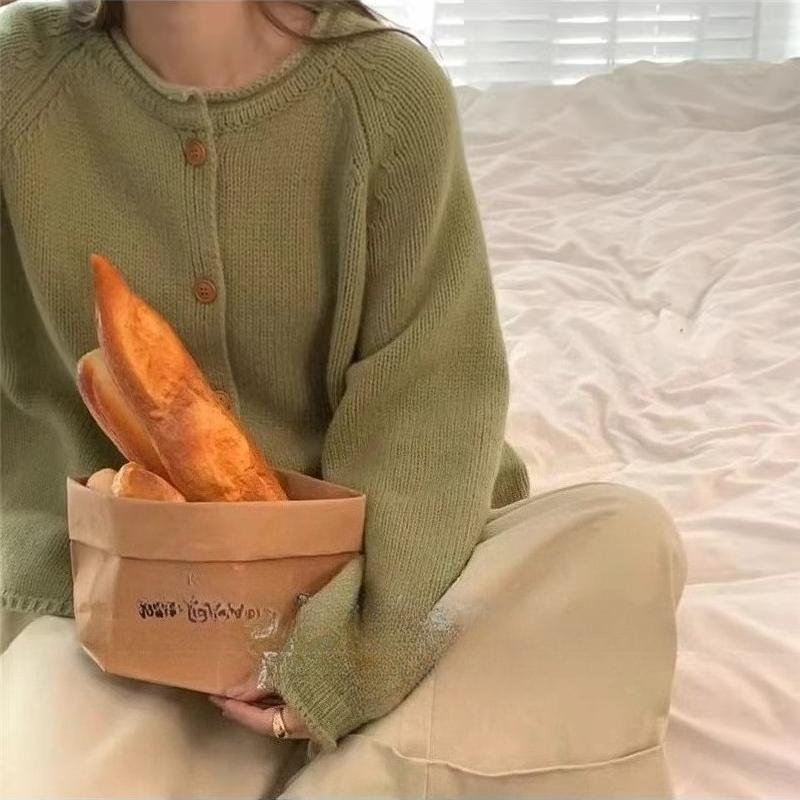 Women's Knitted Cardigan Coats Autumn Winter Solid Long-sleeved Single-breasted Casual Oversized Sweater Jacket  for Youth Women