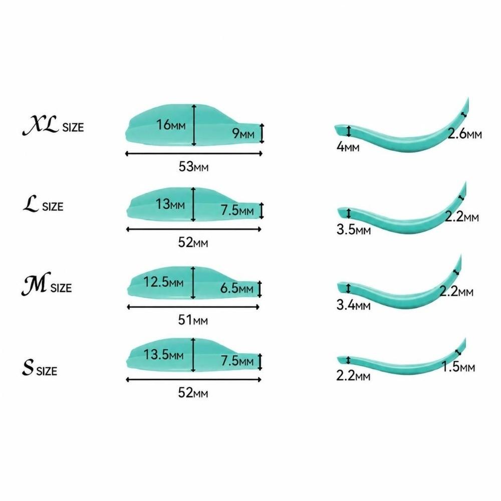4 Pairs Silicone Eyelash Perm Pads Crescent Shape Eyelash Curling Tools for Lash Lift