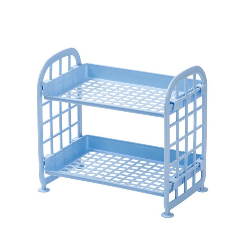 Double Layer Storage Rack for Desktop, Kitchen, Bedroom, Bathroom, and Office - Cosmetic Organizer Shelf.