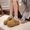 Suede Thick Platform Boots Designer Slipper Casual Flats Slide Female Walking Fashion Loafers  Winter Ankle Boots Women