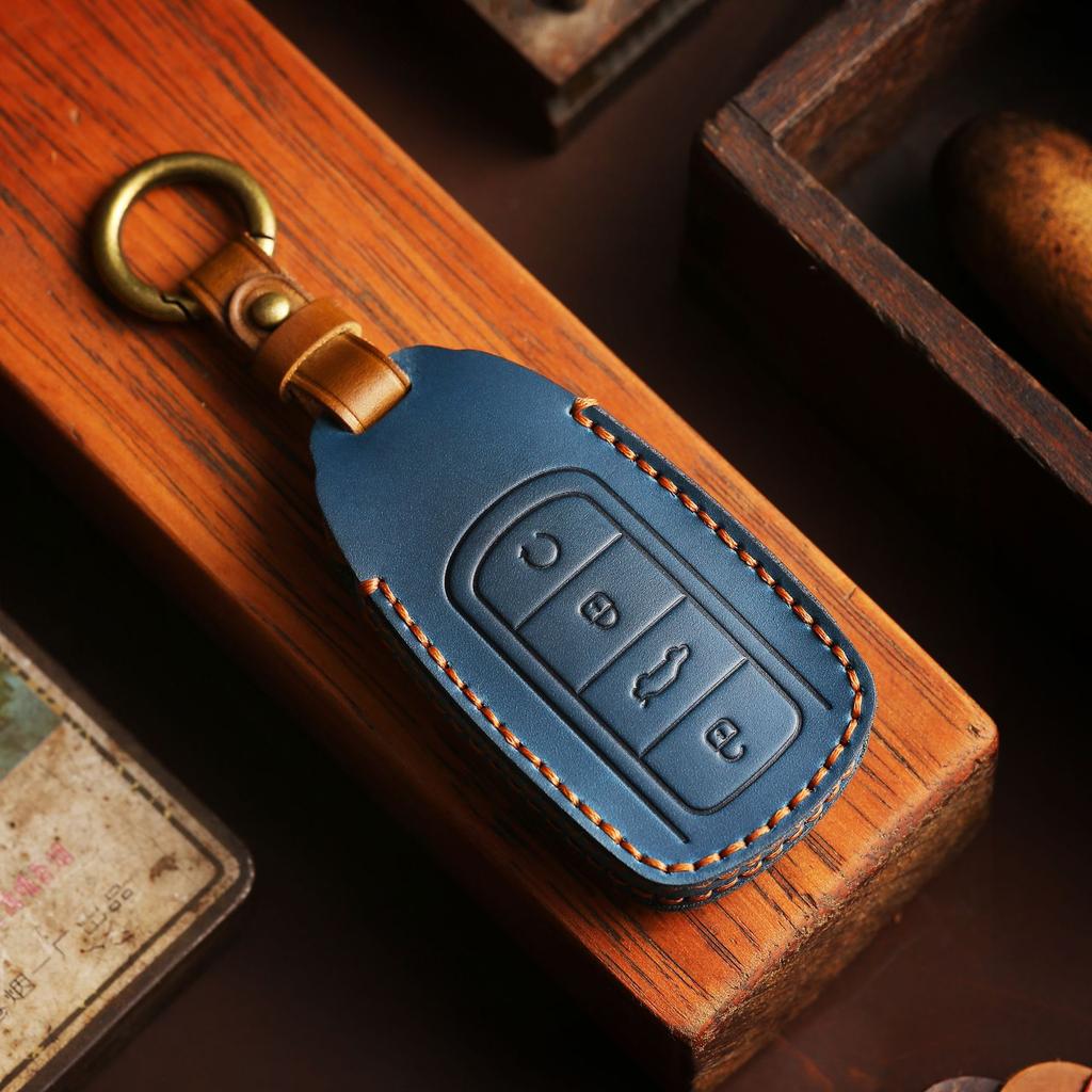 Leather Case Accessories for Chery Tiggo 7/8 Pro 8 PLUS Arrizo 5 Car Key Fob Cover Protector Skin Holder Shell Bag Keychain Set