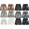 Mens Classic Loose Fit Denim Jeans With All-Over Print Rhinestone Embellishment Straight Cut Casual Streetwear