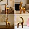 Gyllen hjort av lykke og nåde | En elegant representasjon av rikdom og velstand | Et must-have for moderne luksusdekor – Pakke med 1