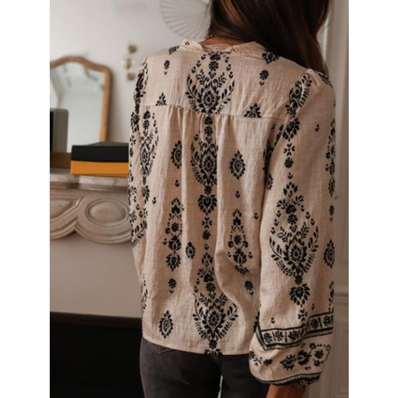 JKASHDK Women's Fashion Casual Spring Autumn Long Sleeve V-Neck Blouses & Shirts