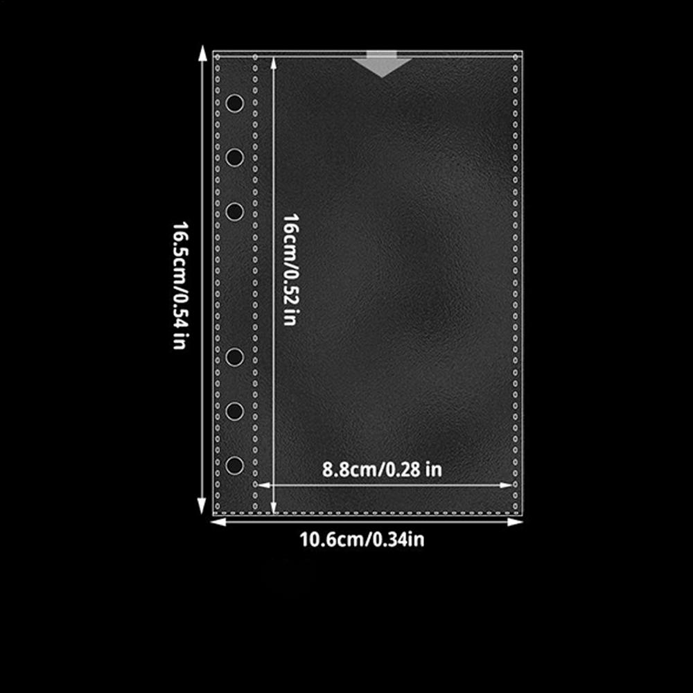 10pcs Mini A6 Binder Pocket Clear Binder Pouches Zipperless Cash Budget Binder Envelopes Top Open Sleeves Page Protectors