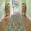 Floral Hallway Runner Rug Soft Flower Botanical Long Carpet Bedroom Non-Slip Floor Mat Machine Washable Kitchen Home Decoration