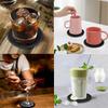 HAQIUHETO Stylish Silicone Coasters, Heat-Resistant and Waterproof, for Glasses, Tumblers, Cups, Sake Cups, Mugs, and Teacups, Birthday Gifts, Round,