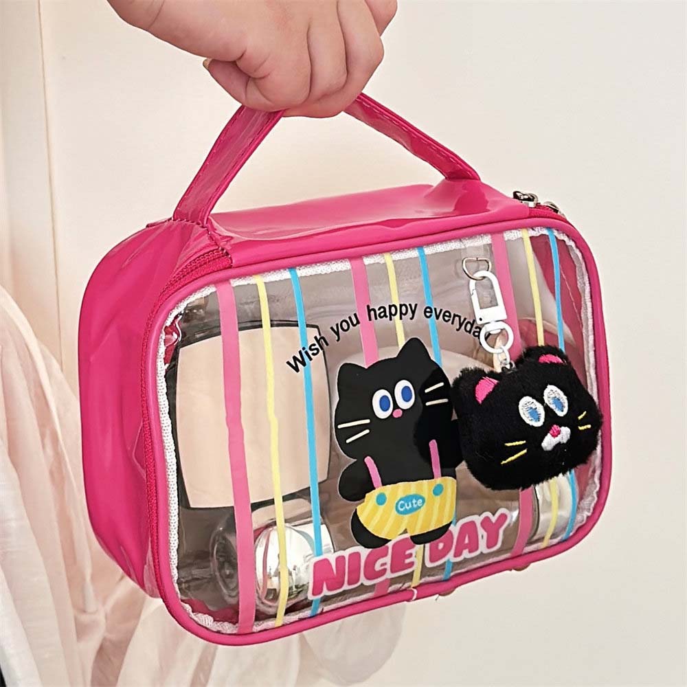 Makeup Brush Storage Cartoon PVC Cosmetic Bag Large Capacity Travel Makeup Organizer  Outdoor