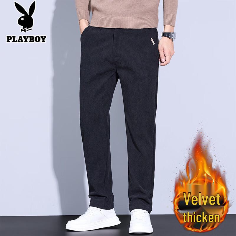 PLAYBOY Men s Fleece Lined Straight Leg Casual Pants 28