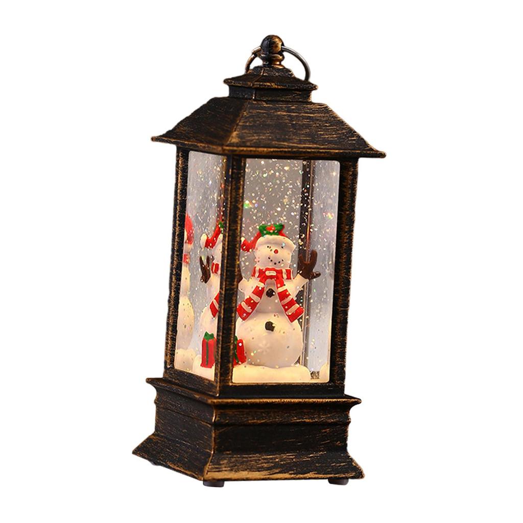 Lighted Christmas Snow Globe Lantern Birthday Gift Desktop Figurine Table Centerpiece for Holiday Xmas Desk Living Room Office